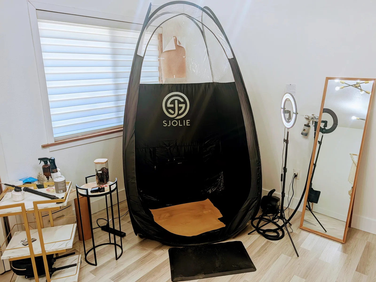 Studio after a custom spray tan session at 33 Esthetics in Longwood, FL