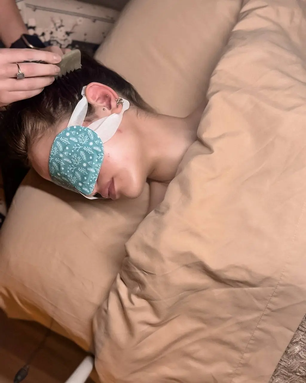 Client receiving the Grounded Reset scalp ritual at 33 Esthetics